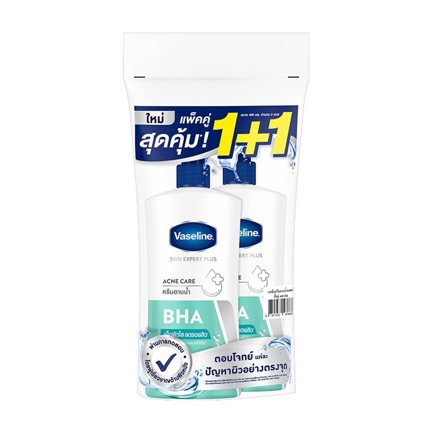 Vaseline Body Wash Skin Expert Plus Acne Care 400 Ml.Twin Pack ครีมอาบน้ำ - Green