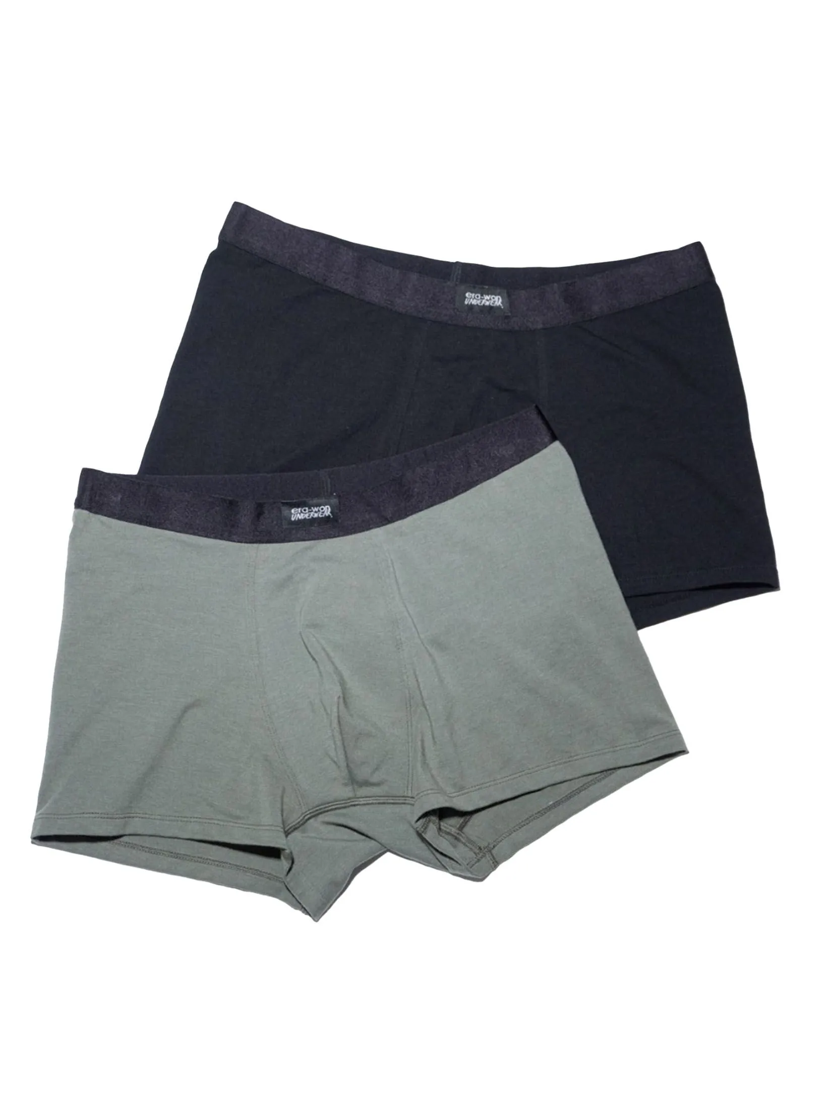 ERA-WON Men's Underwear trunk  Zinc Plus Anti-bac Black  and Green 2Pcs