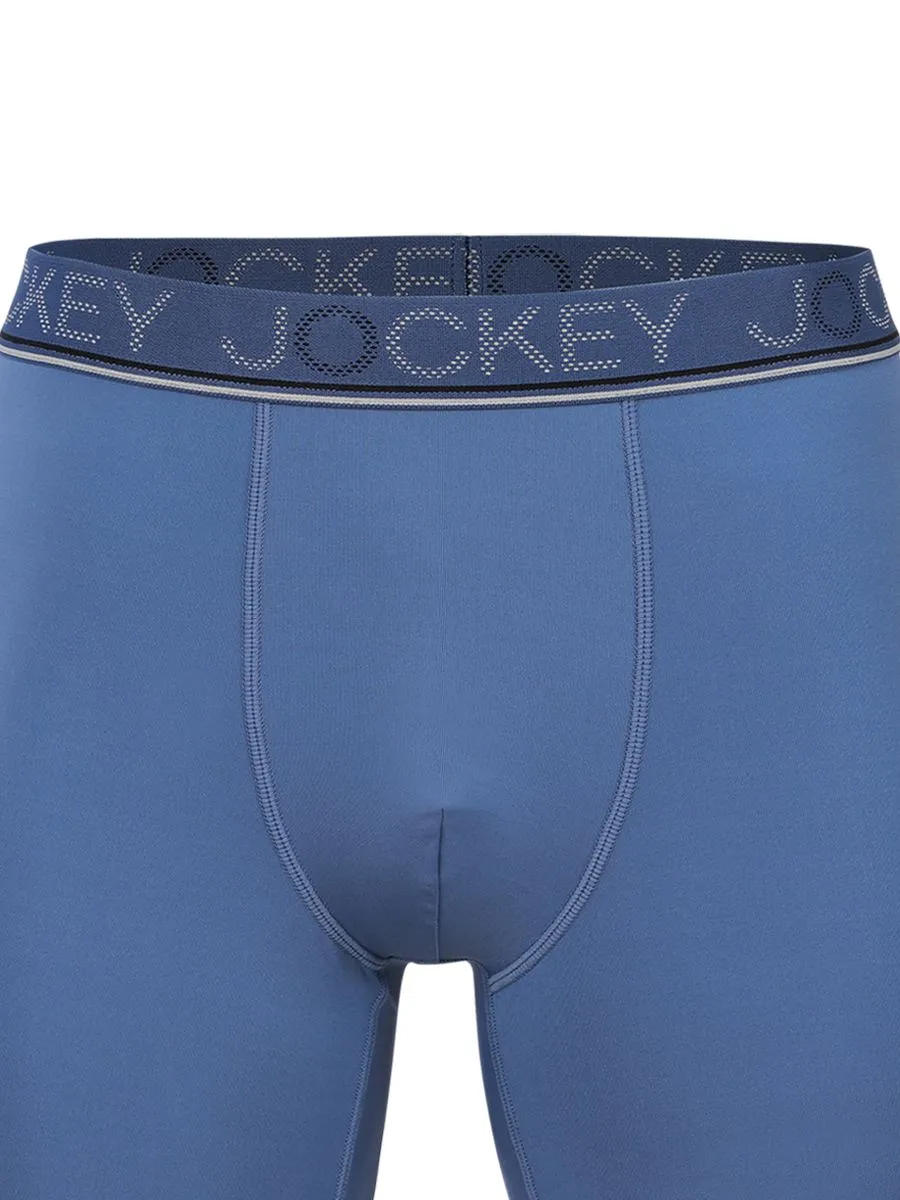 JOCKEY UNDERWEAR Men's COOLING JADE BOXER TRUNK BLUE