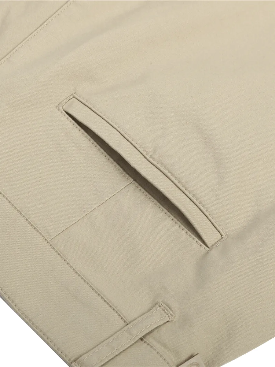 GIORDANO Women's Twill Mid-Rise Slim Fit Pocket Shorts (180 Elastic Waistband) Desert Khaki