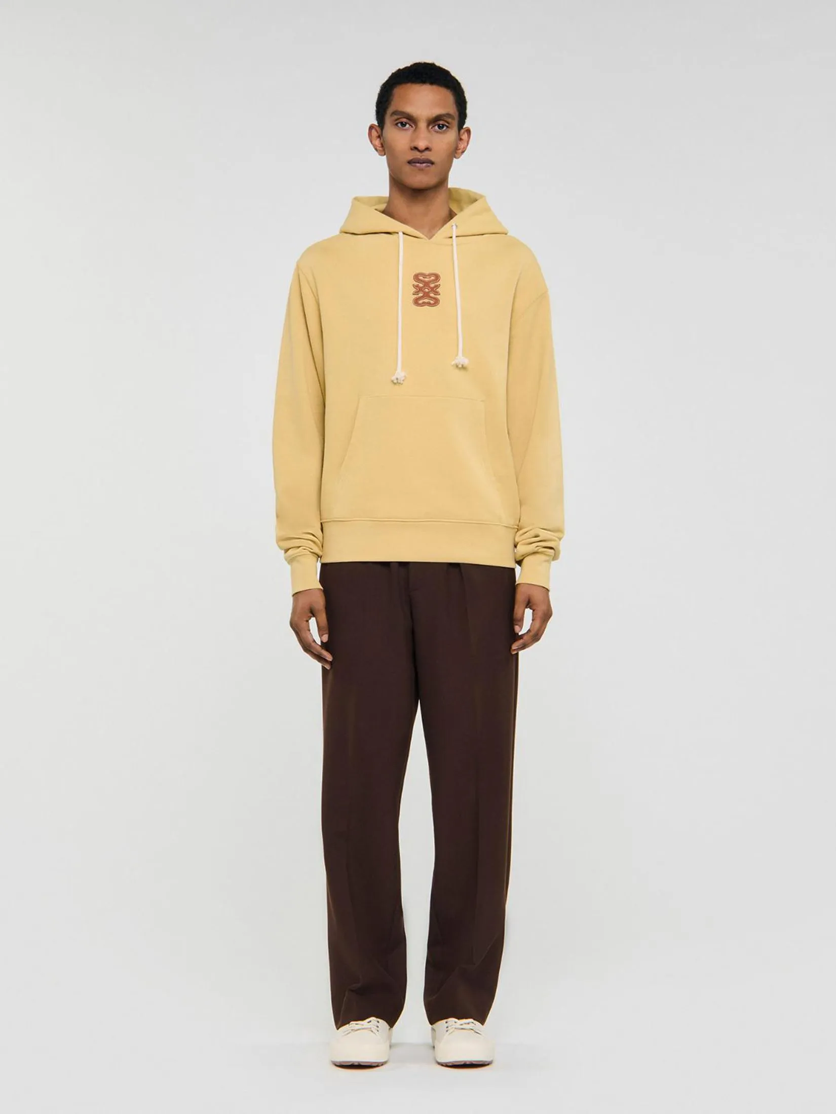 SANDRO Leather Patch Sweatshirt