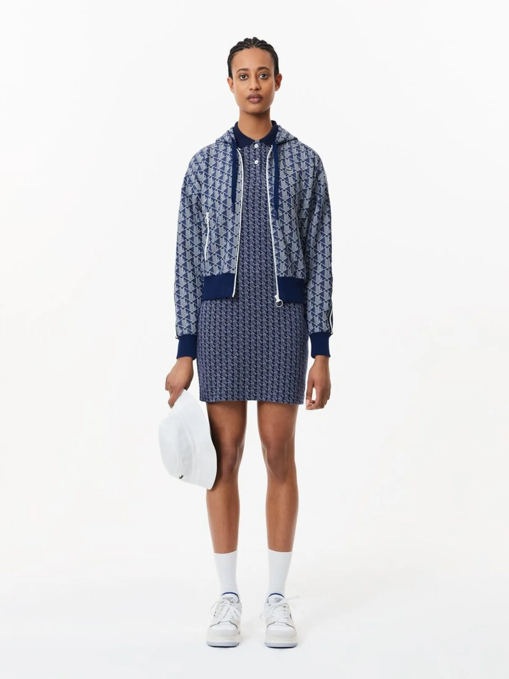 LACOSTE Slim Fit Lacoste Monogram Jacquard Dress Blue