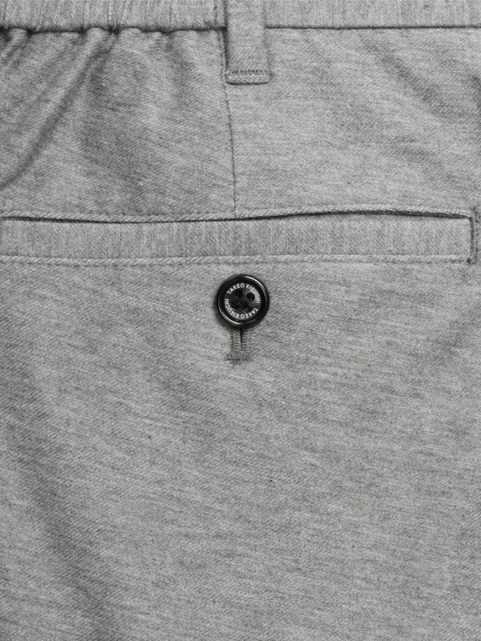 TAKEO KIKUCHI MEN GREY TWILL JERSEY CASUAL SUIT EASY PANTS
