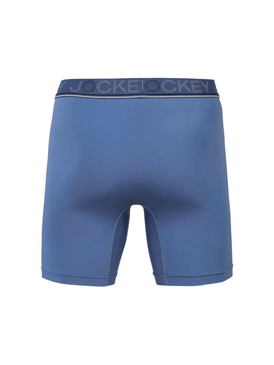 JOCKEY UNDERWEAR Men's COOLING JADE BOXER TRUNK BLUE