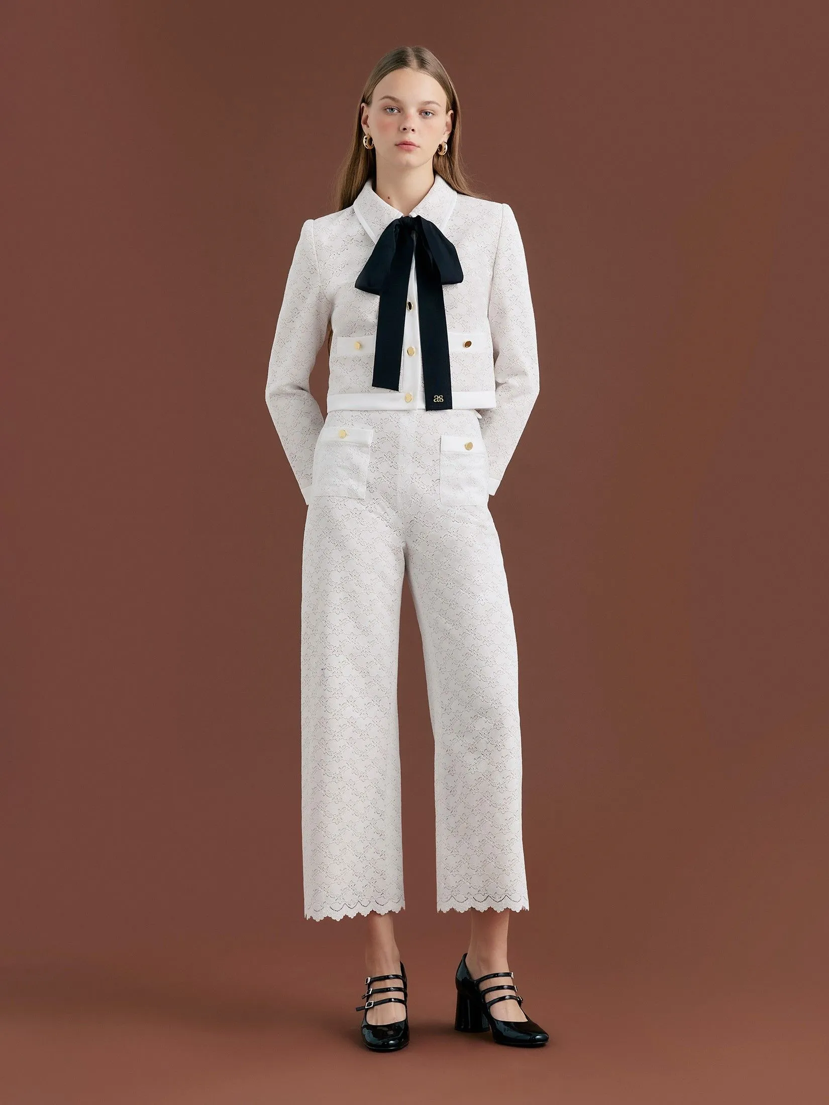 ASV (AW24) Elysia Floral Lace Women Pants White