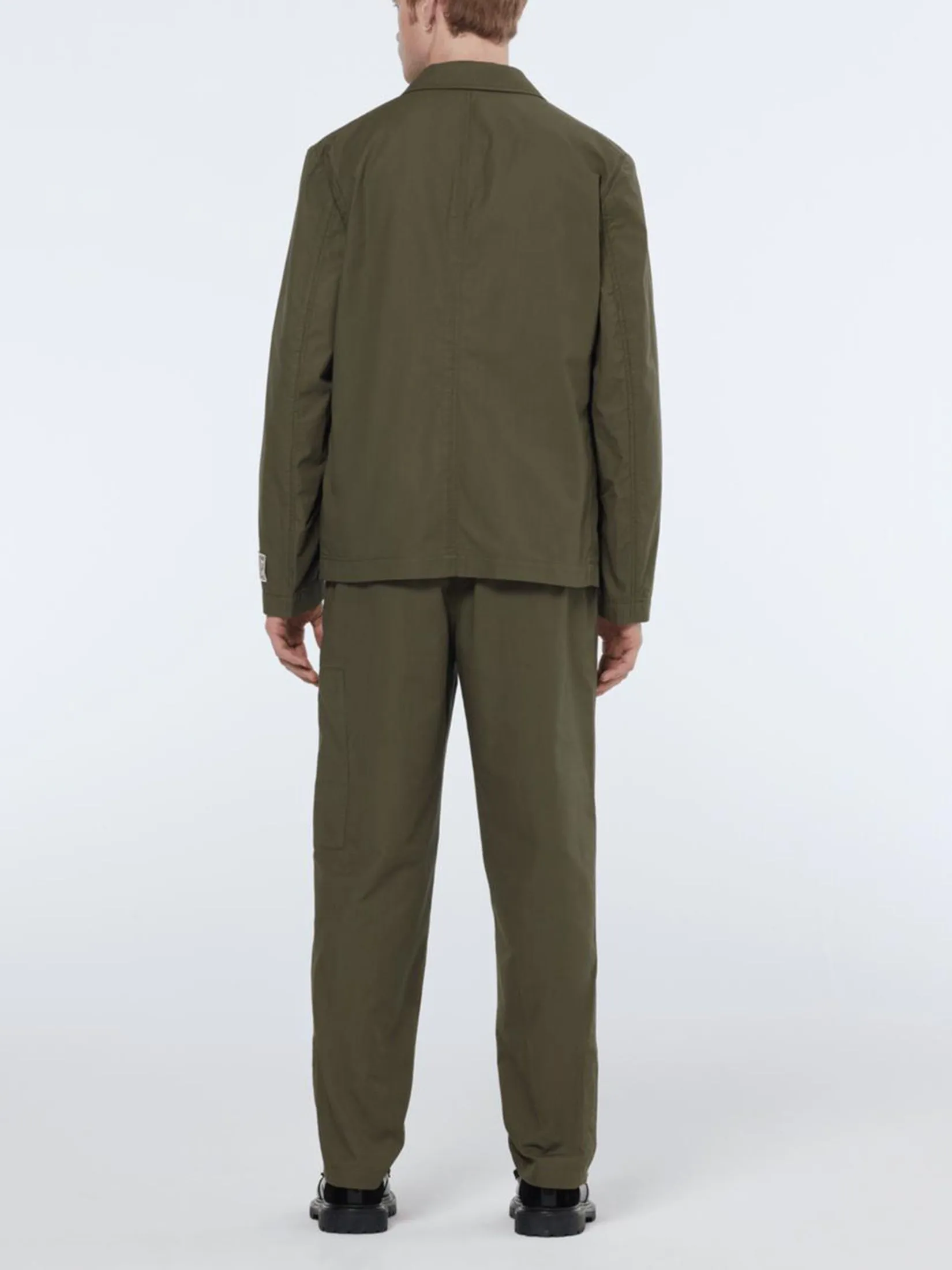 SCOTCH&SODA Men Blazer Relaxed Fit Unconstructed Cotton-Ripstop Military Classic Green