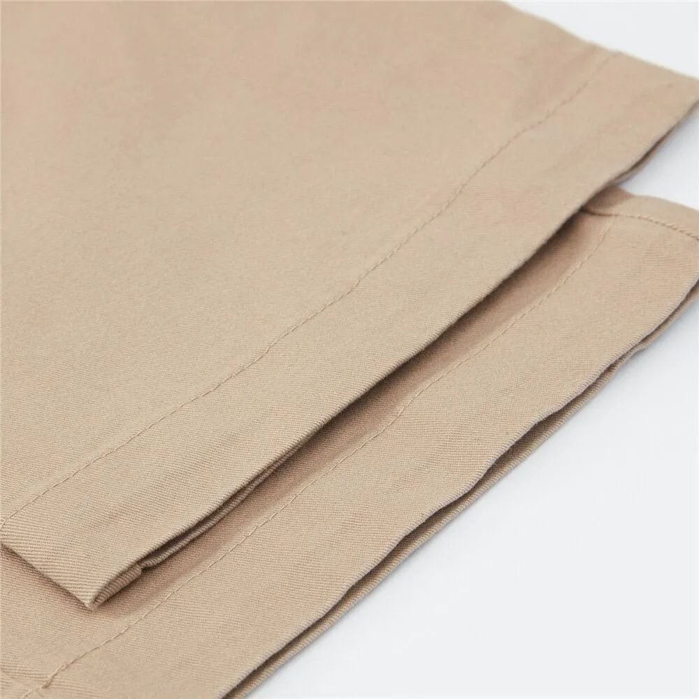 GIORDANO Khaki Men's Super Stretch Low Rise Slim Easy Care Pants (180° Expandable Waistband)