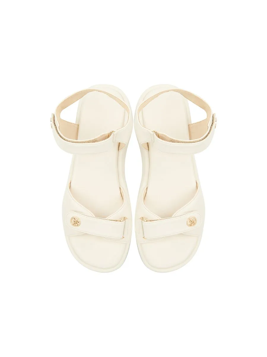SHU WOWEN  BEDDY 2.5" TINY SIGNET STRAP WEDGES - WHITE CHOC