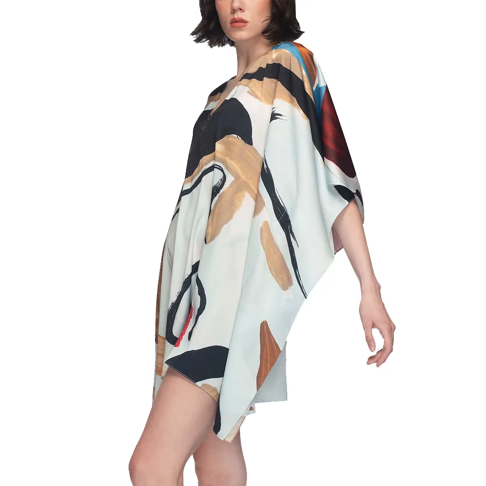 ANGELYS BALEK Multicolor Deep V-Neck Dress