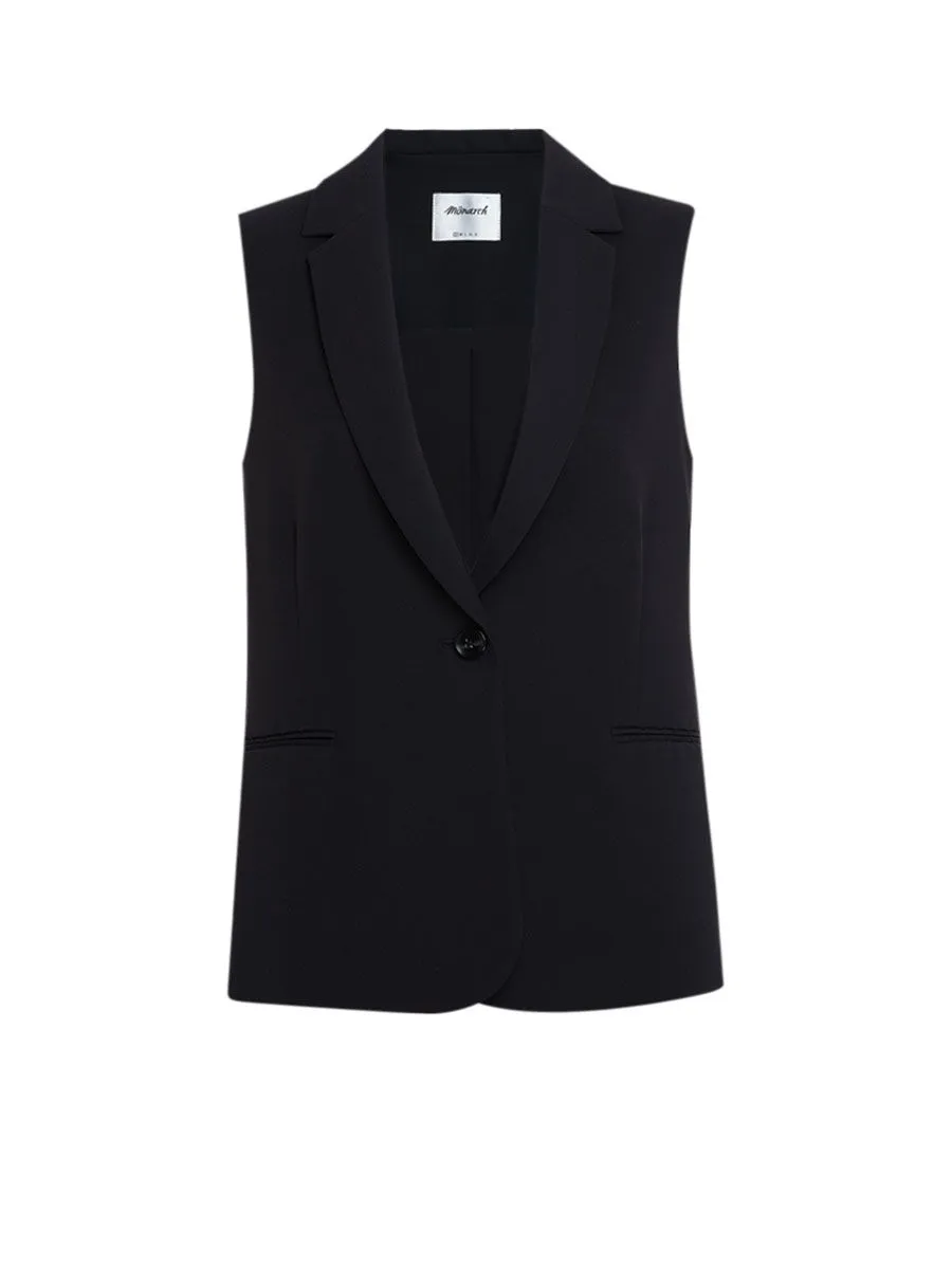 MONARCH Black Loose Fit Sleeveless Suit No.M91P1B5089