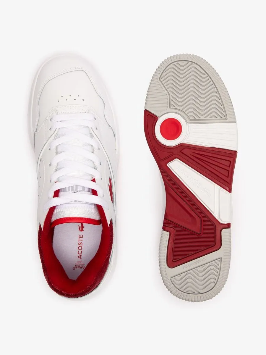 LACOSTE White Men’s Lineshot Contrasted Collar Leather Trainers