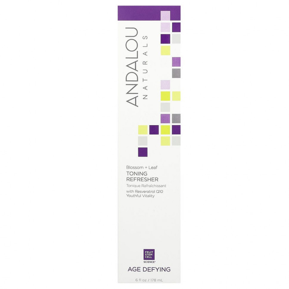 Andalou Naturals, освежающий тоник с экстрактами цветов и листьев, антивозрастное действие, 178 мл (6 жидк. унций)