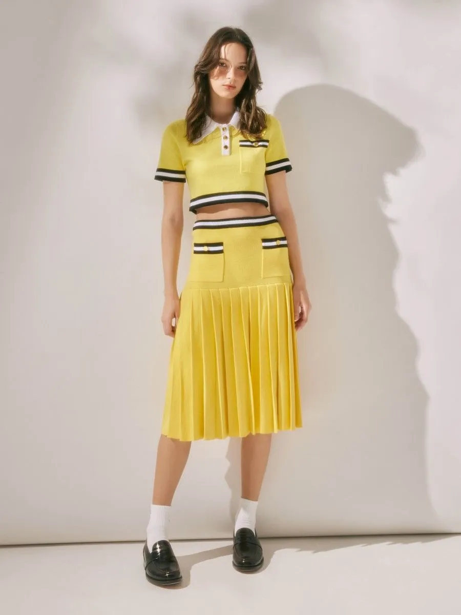 ASV (RS24) Dorothy Women Pleated Skirt Yellow