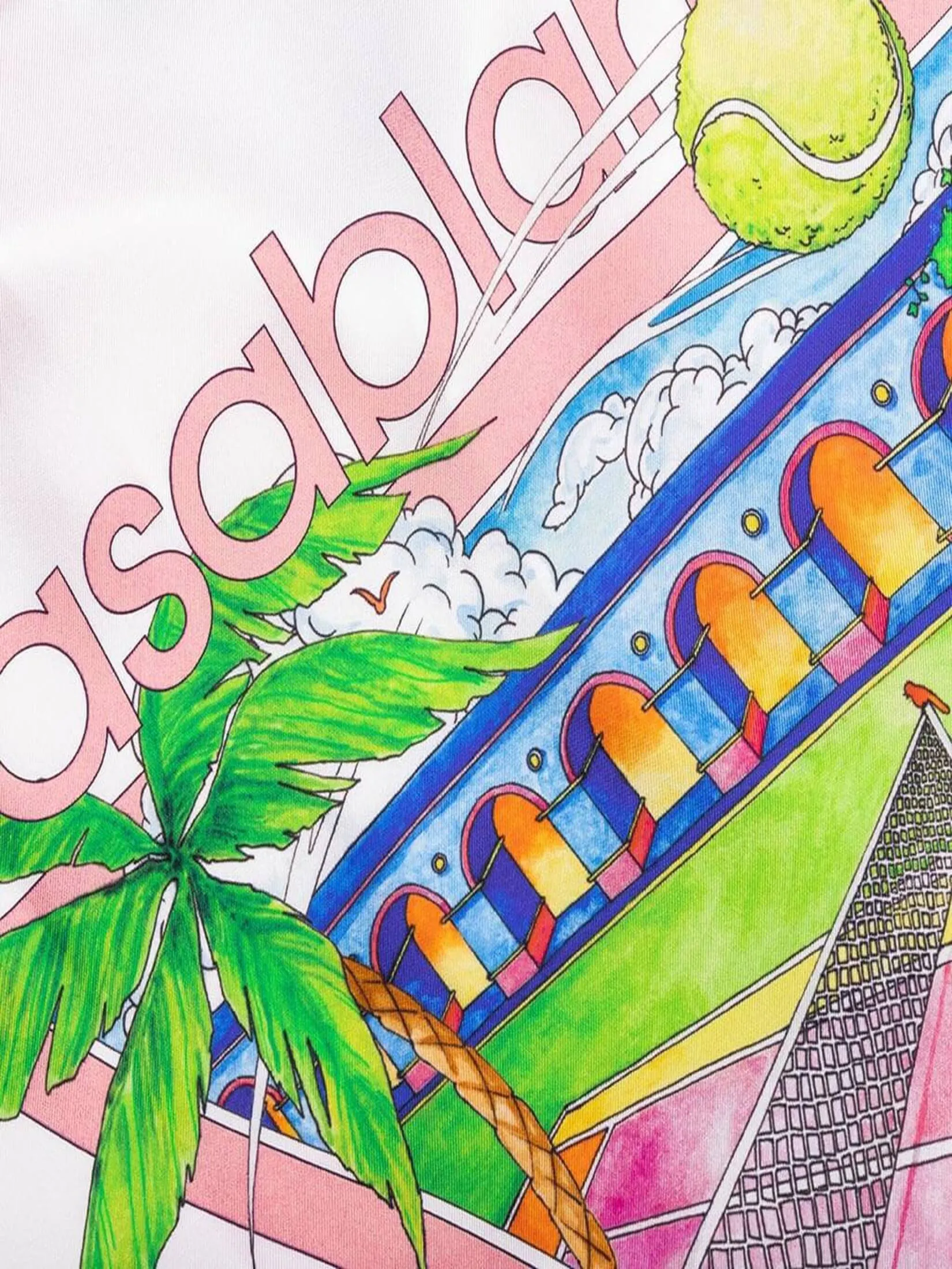 CASABLANCA CASABLANCA CUBAN COLLAR SHORT SLEEVE SHIRT IN TENNIS CLUB ICON