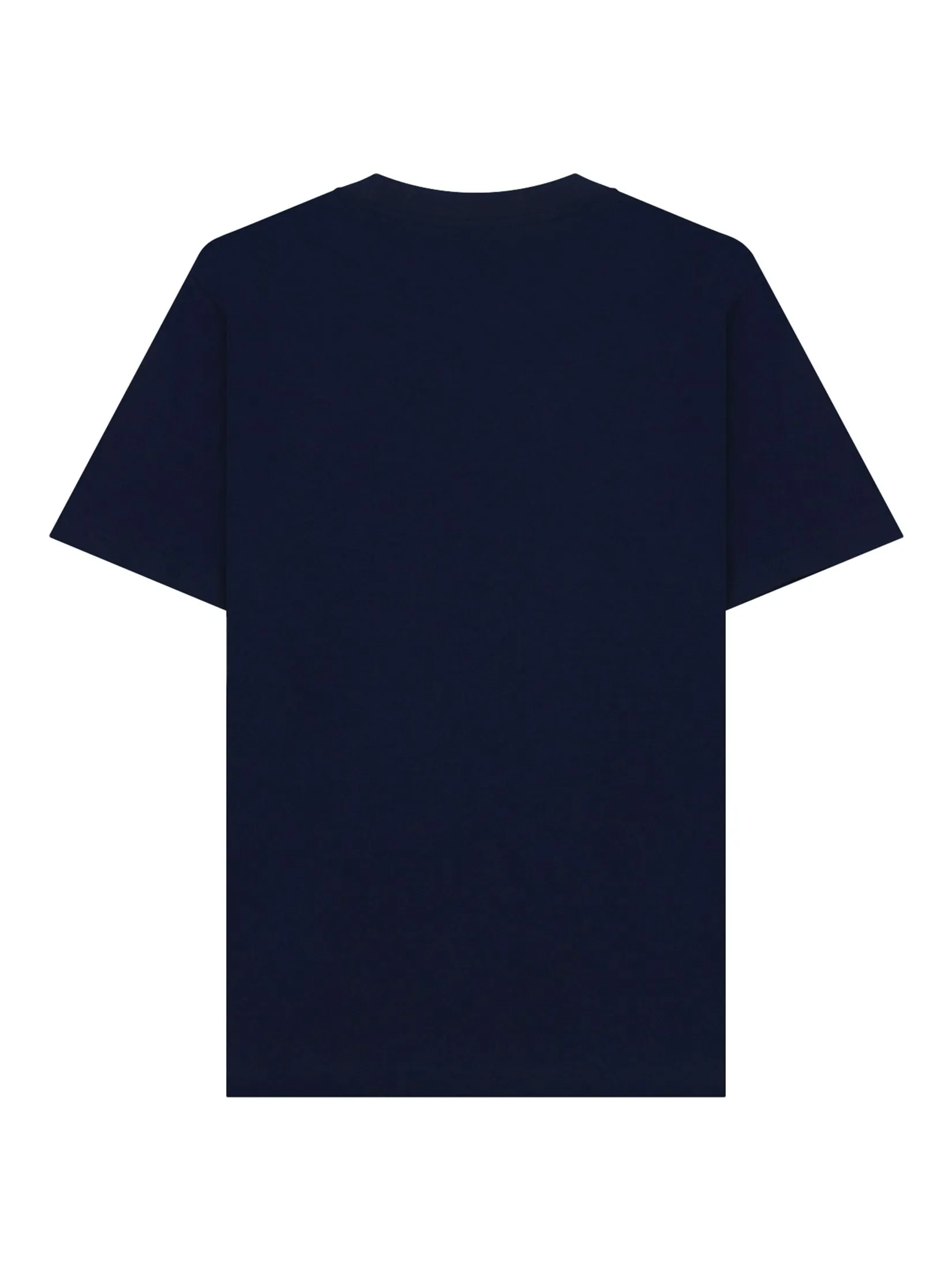 GIORDANO Men's Slim Cotton Embroidery Tee (Liquid Touch) Navy