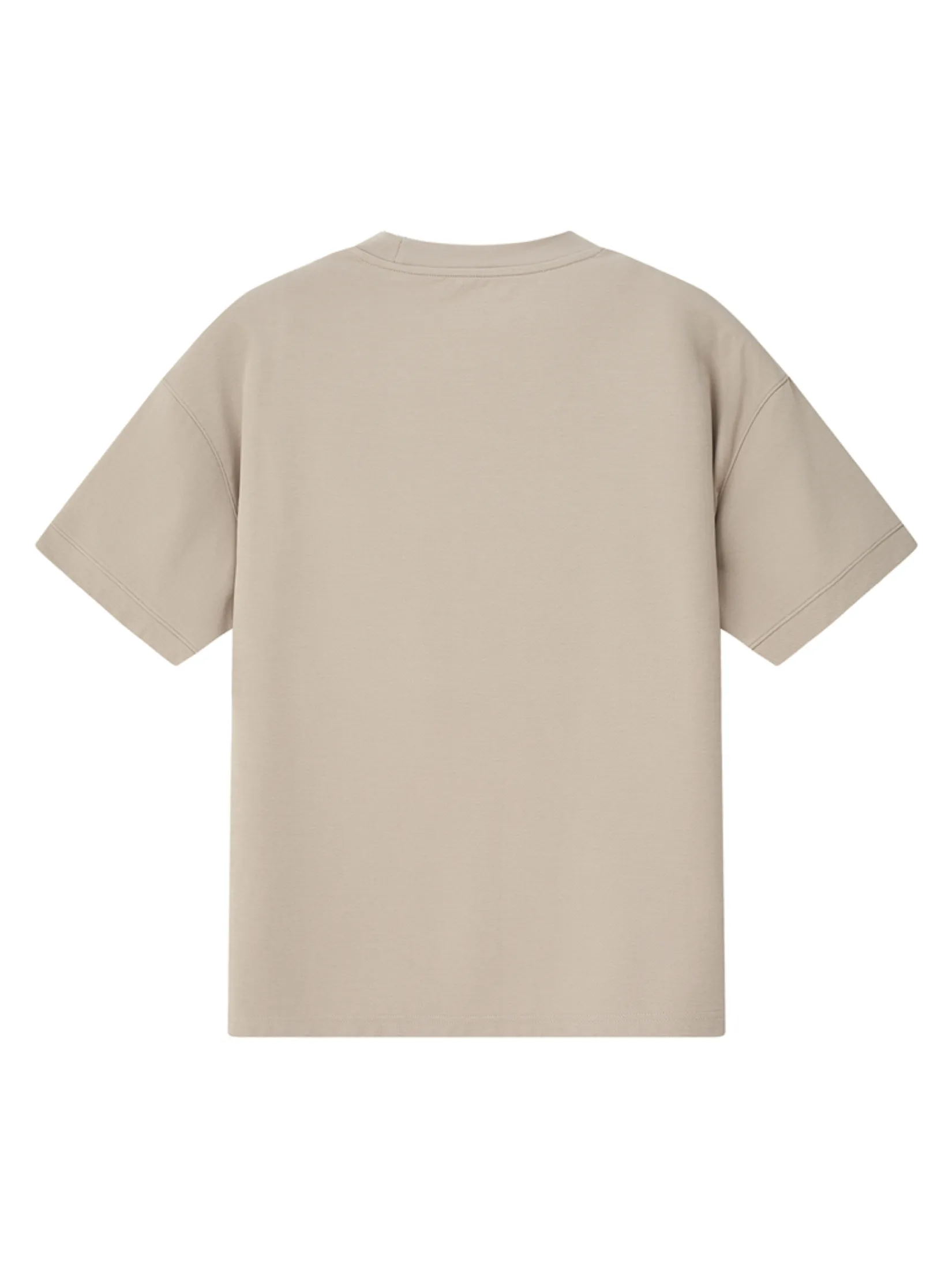 GIORDANO Men s Sorona Jacquard Short Sleeve Oversize Tee Pure Cashmere khaki