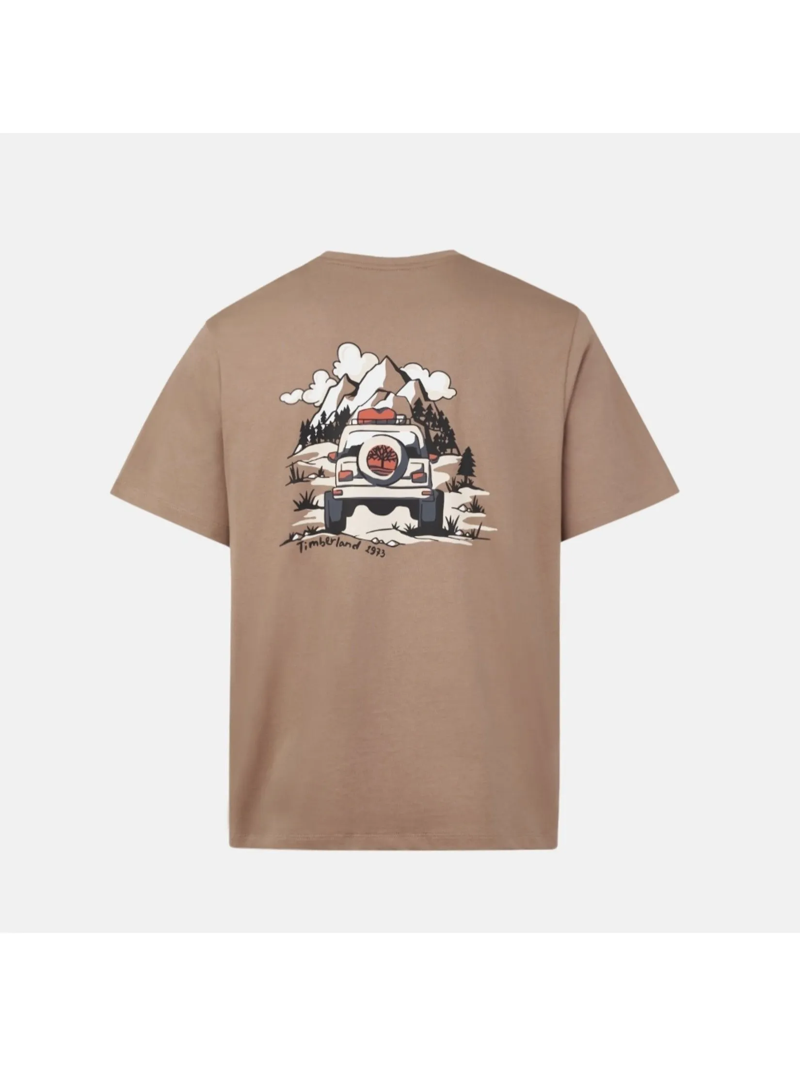 TIMBERLAND Men's Back Graphic Short Sleeve T-Shirt Neutral Brown