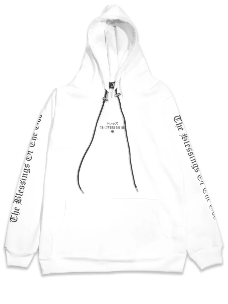 TZ WORLDWIDE Men HOODIE TZ GODISDOPE HOODIE WHITE