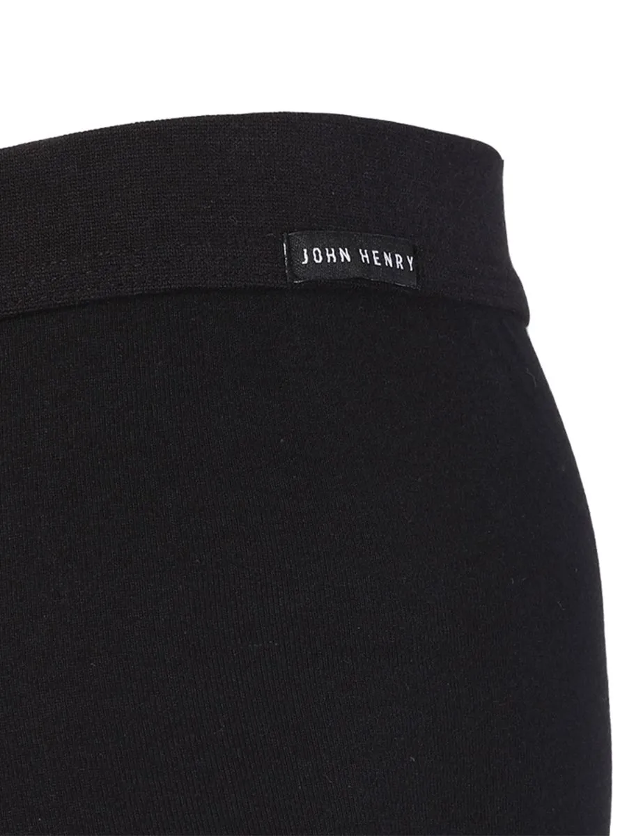 JOHN HENRY INNERWEAR Boxer Brief Men's Cotton Rib - Black (Pack 3)