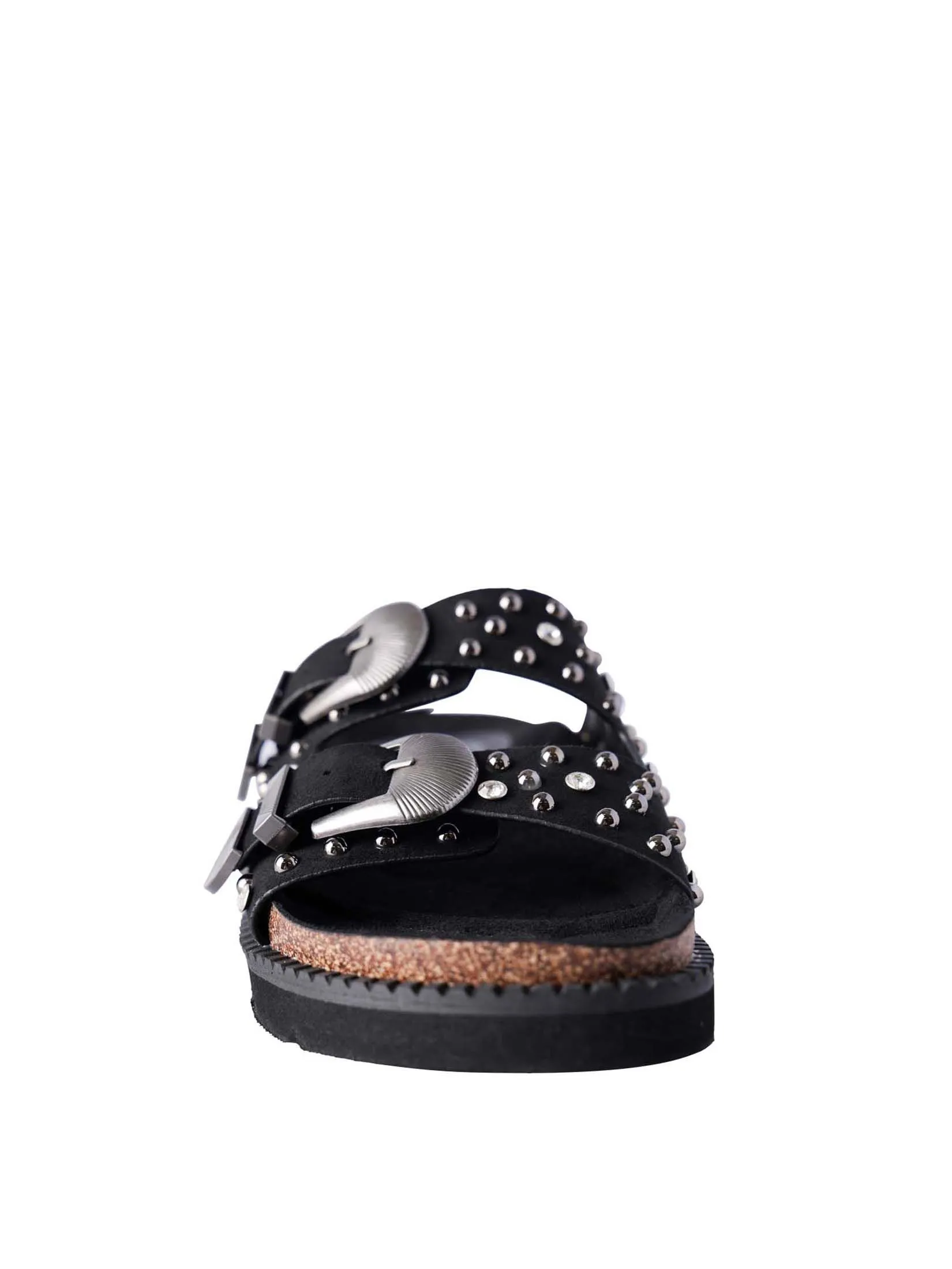 VILLAINS SF ANDREA Women's Platform Flat Sandals BLACK