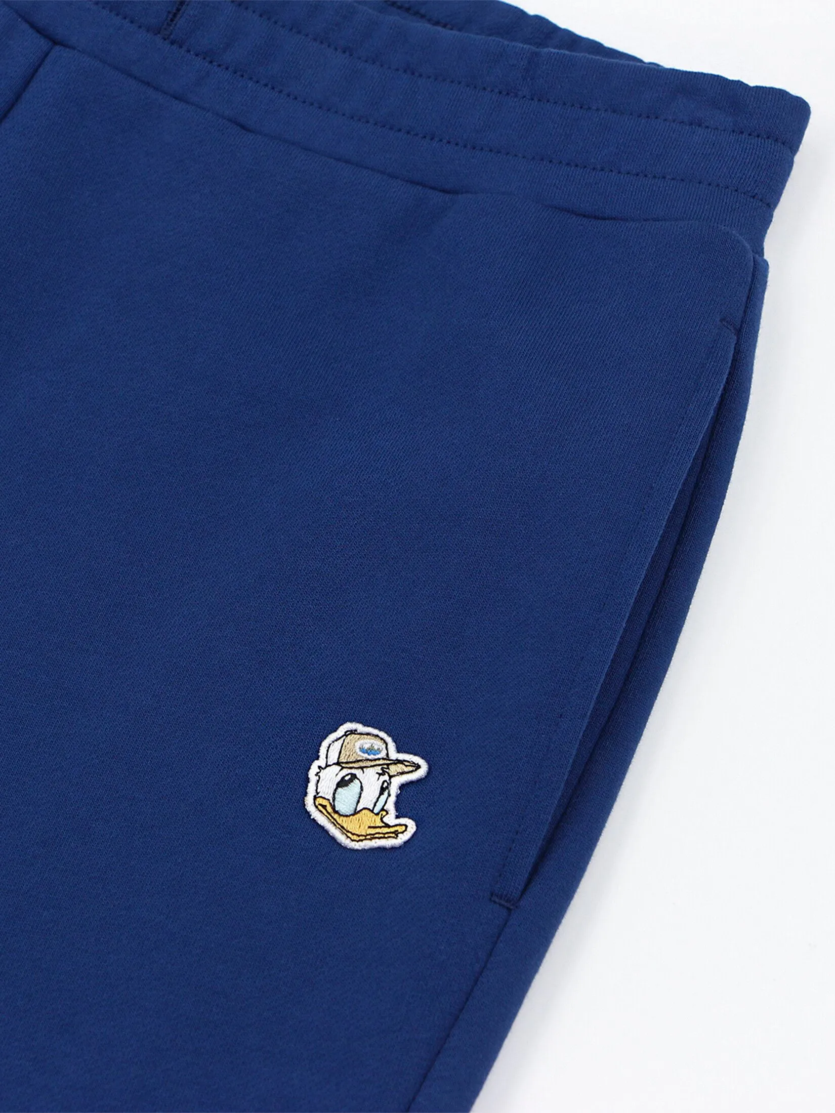 GIORDANO Men's French Terry Elastic Waist Knit Pants (Disney) Blue