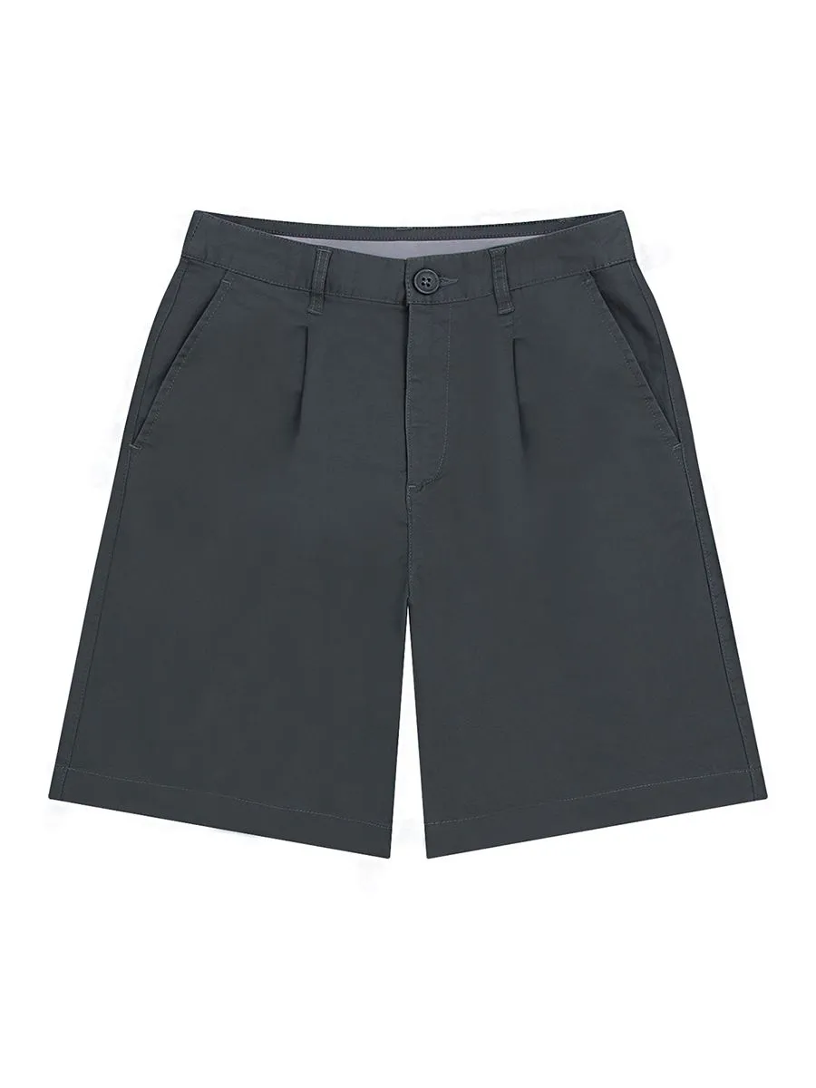 GIORDANO Women's Twill Elastic Shorts (180° Elastic Waistband) Deciduous Green grey