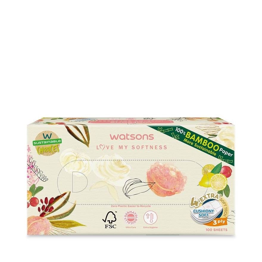 Watsons Velvety Soft Box Tissues (X-Flower 3) 3ply x 100sheets. This item cannot sele
