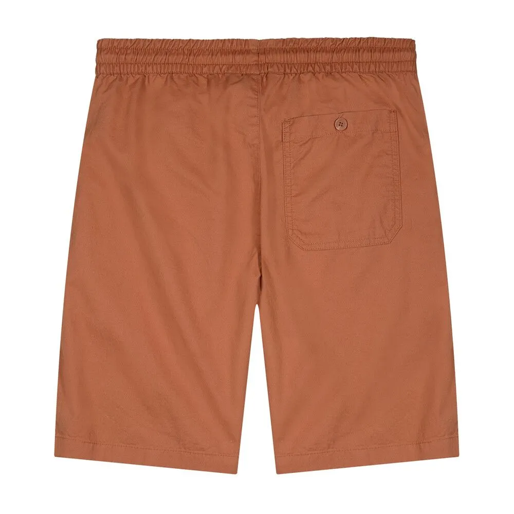 GIORDANO Orange Men's Mid-Rise Slim Fit Elastic Waist Twill Bermuda Shorts