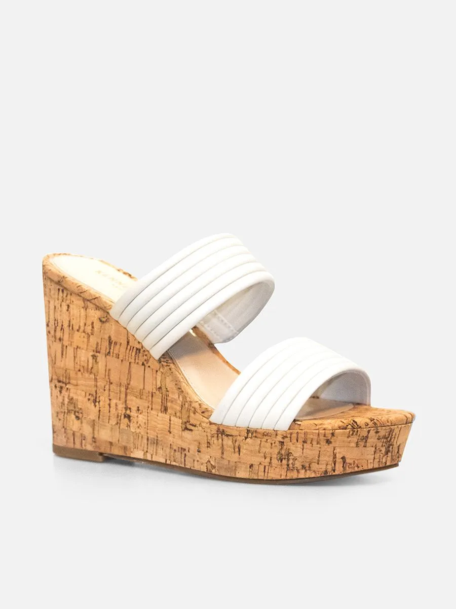 KENNETH COLE Women's platform wedge sandals model CAILYN/ECRU