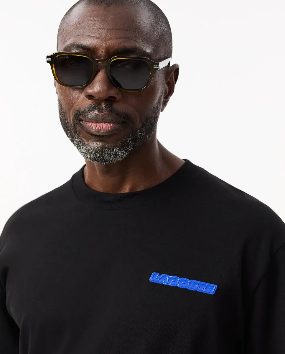 LACOSTE Loose Fit Floral Print T-shirt Black
