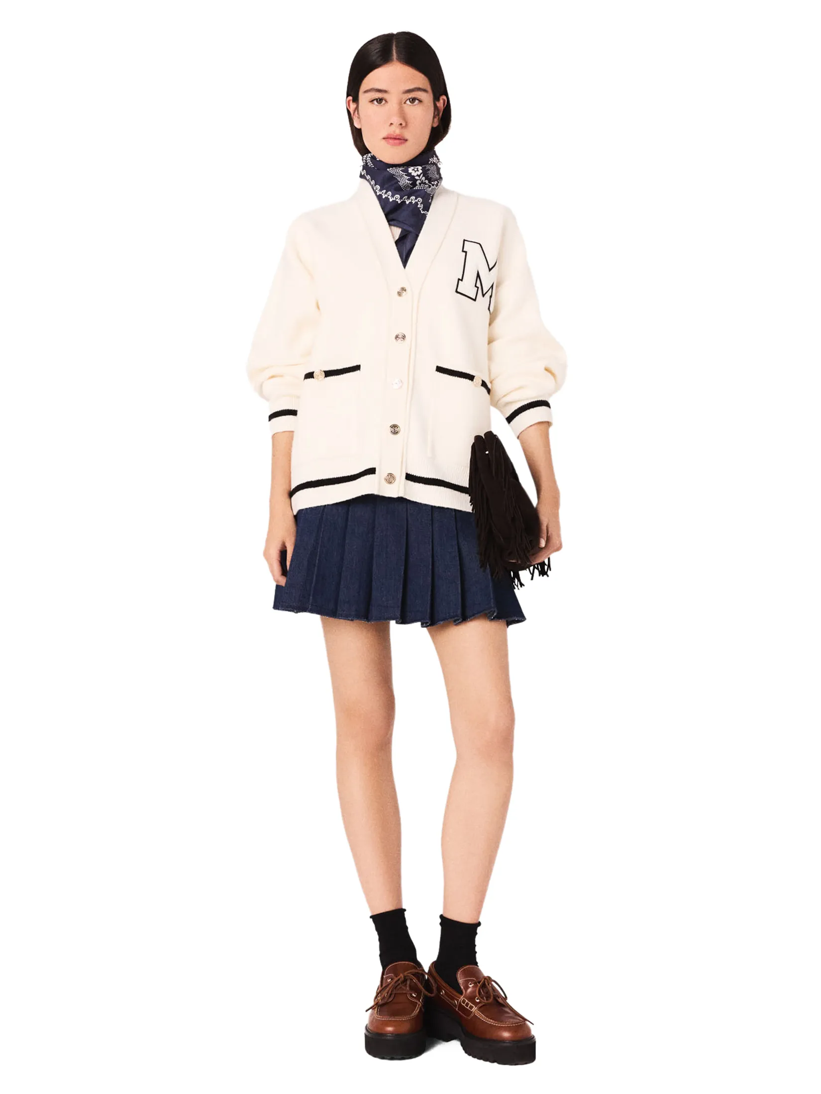 MAJE Women Long Cardigan With Embroidery