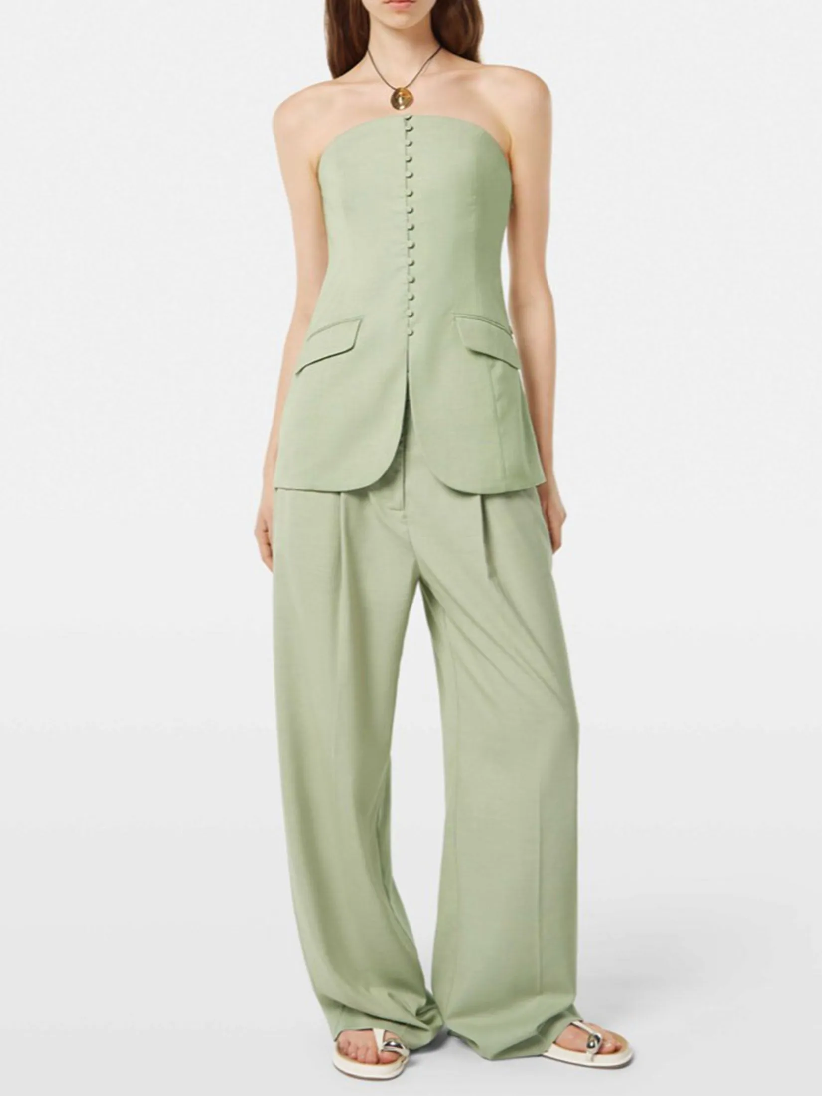 SCOTCH&SODA Women Bodice Strapless Tailored Pistachio
