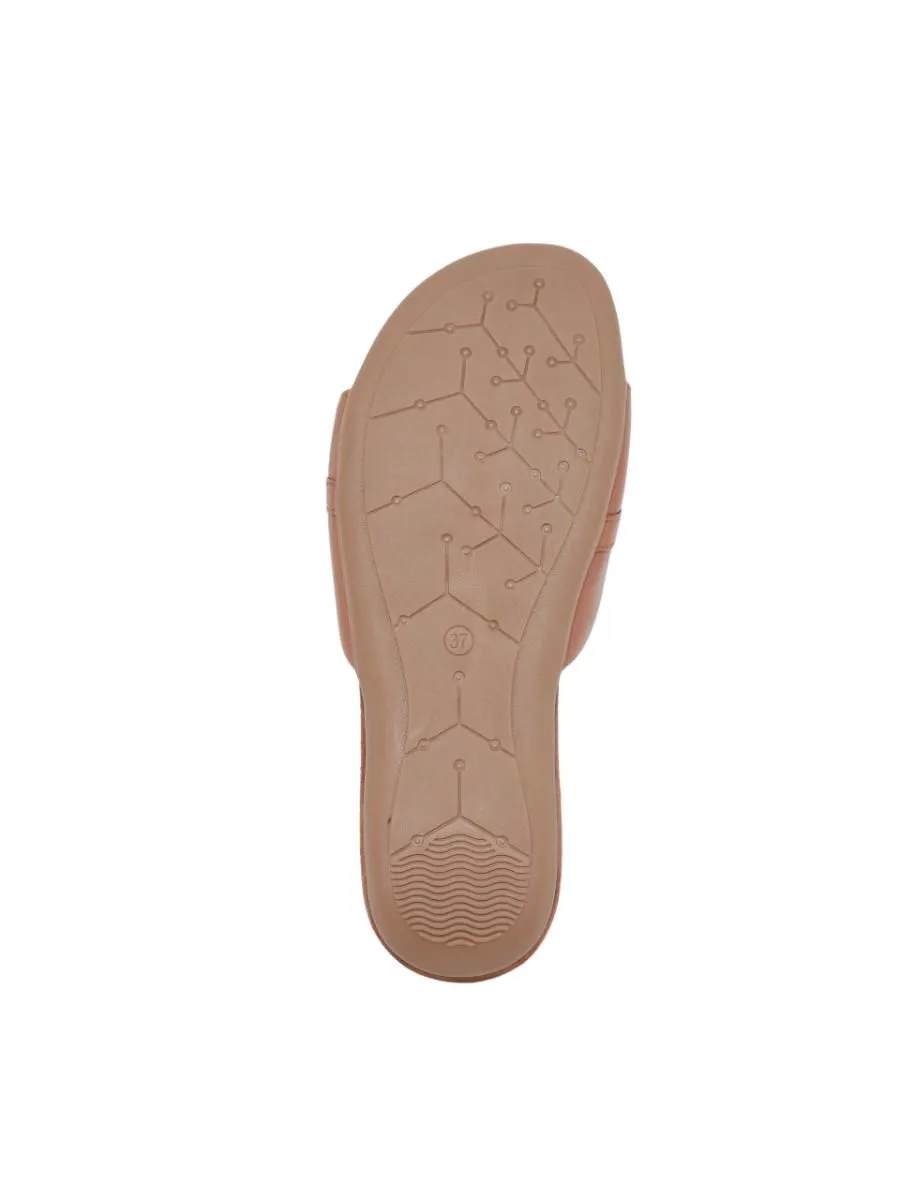 HUSH PUPPIES Women's Shoes Sandals Slides  - BROWN