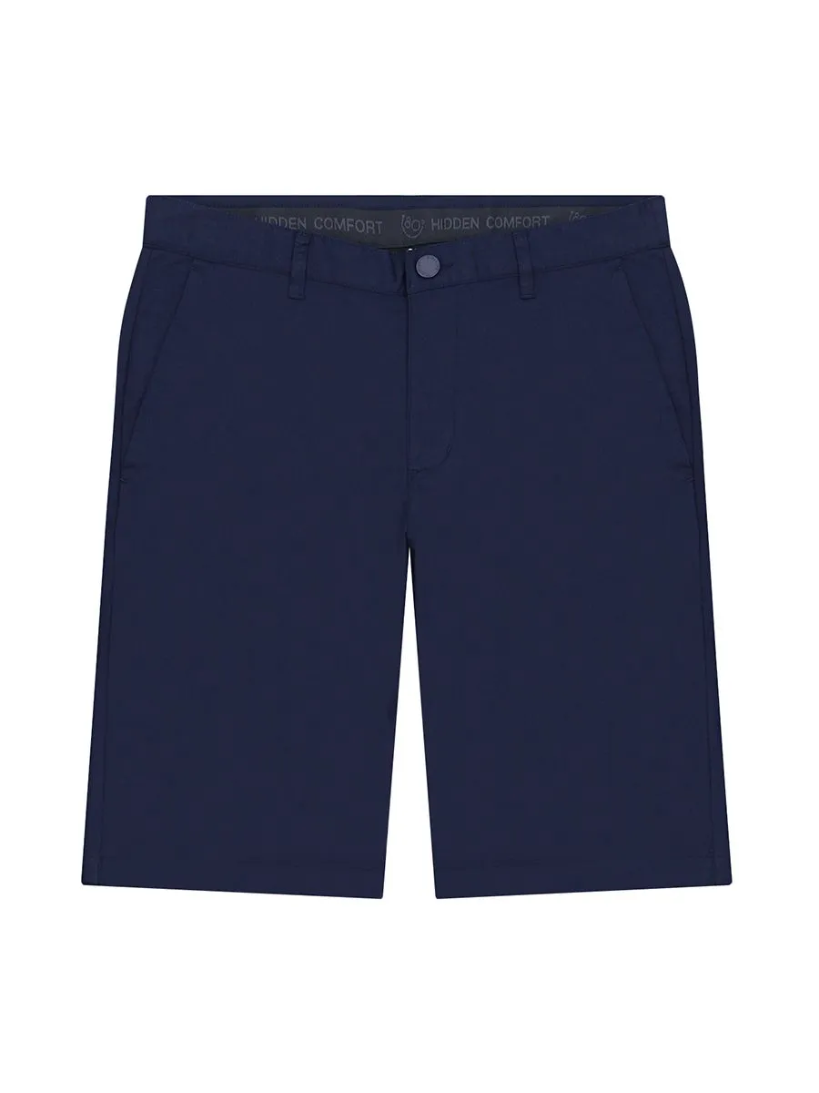 GIORDANO Men's Hidden Comfort Bermuda Shorts (180° Waistband) Signature Navy