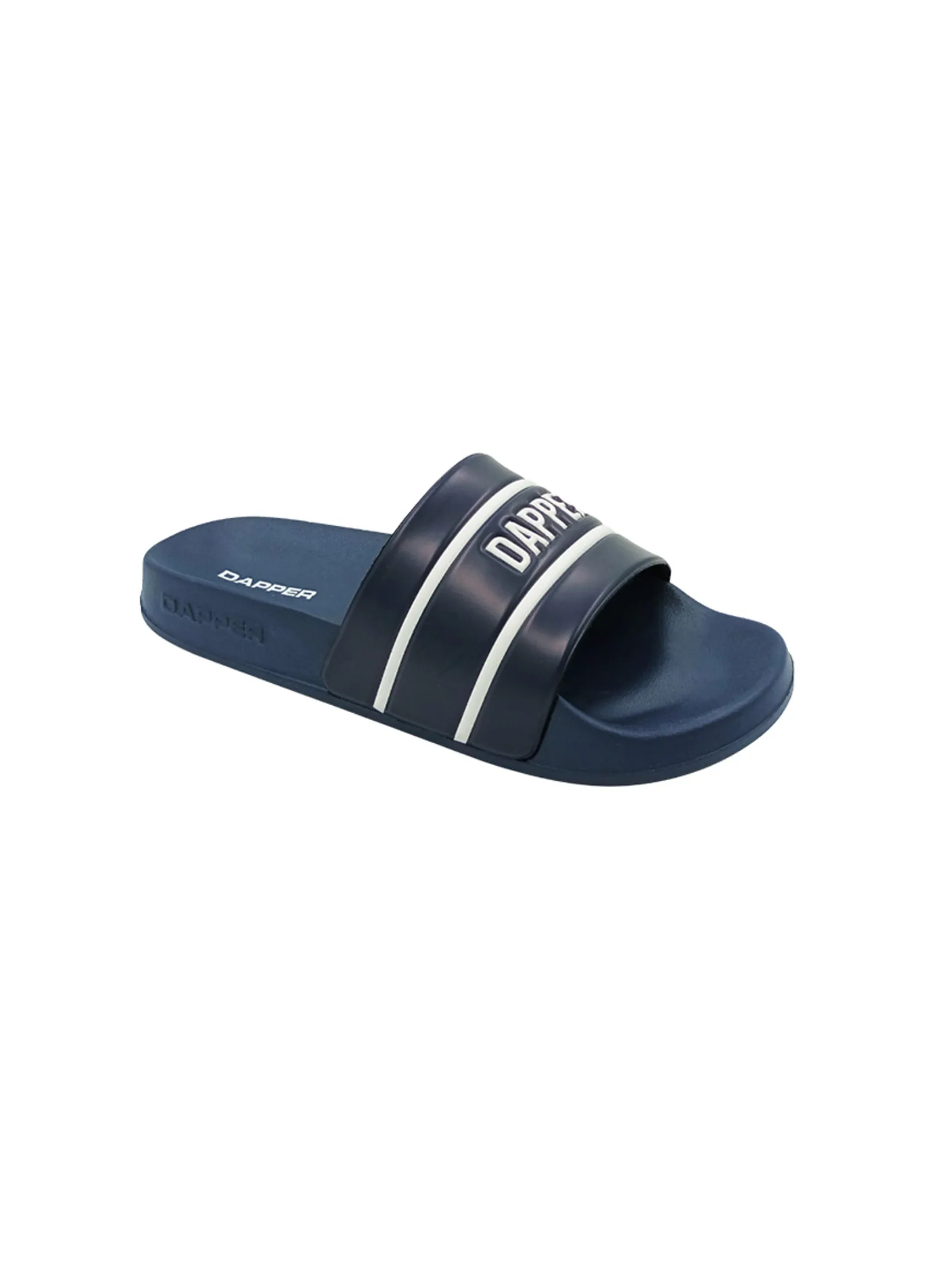 DAPPER Men DAPPER Logo Stamp Pool Slide Sandals Navy