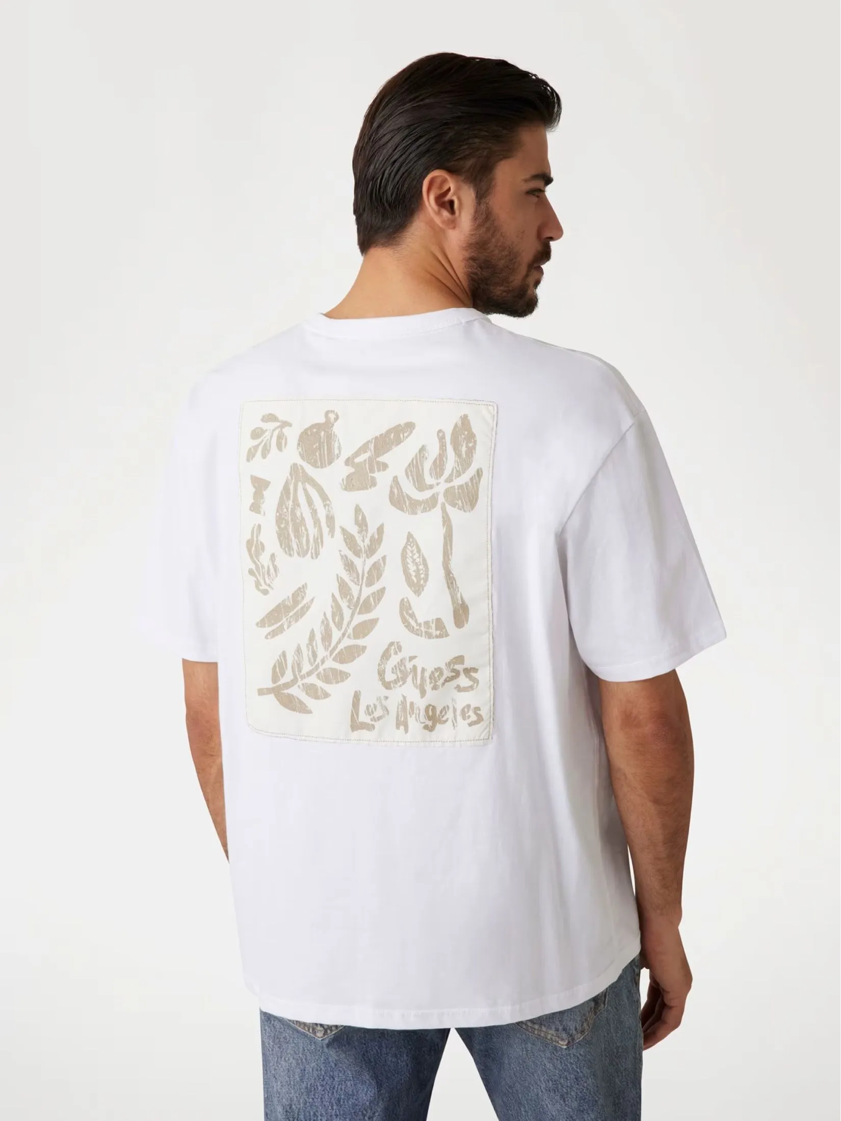 GUESS GUESS MEN Oversized Logo  T-Shirt  M5GI13K8FQ4  -  White