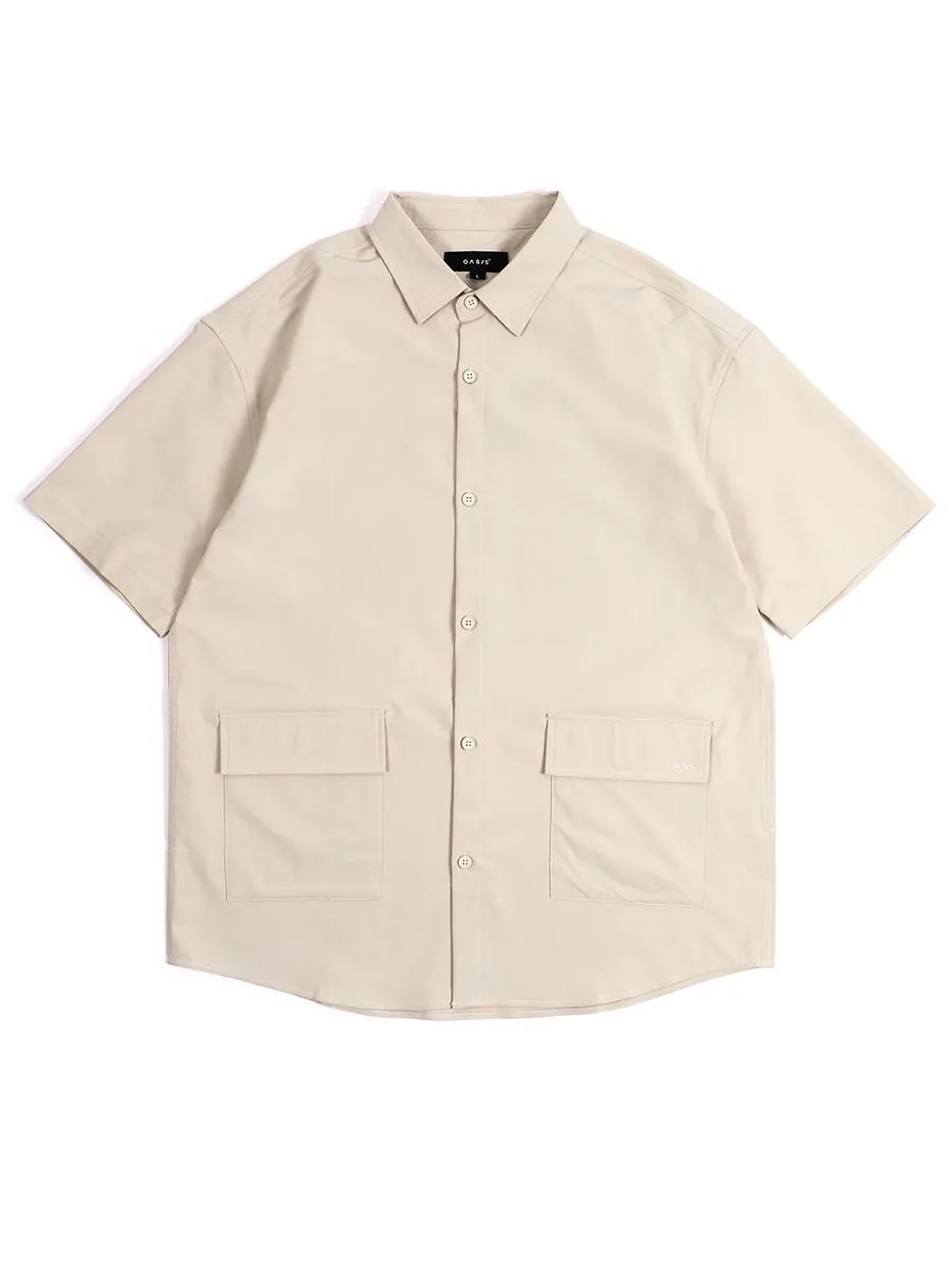 OASIS Men's Short sleeve Shirt Beige Size - M