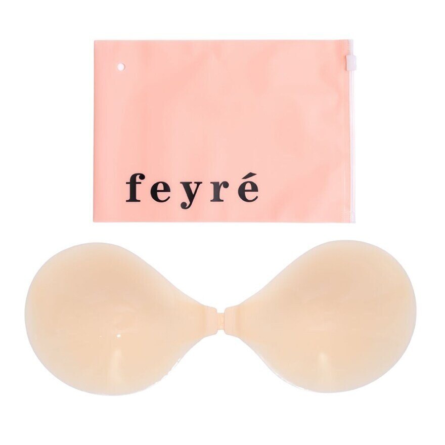 Feyre Round Shape Adhesive Silicone Bra White Beige Size B
