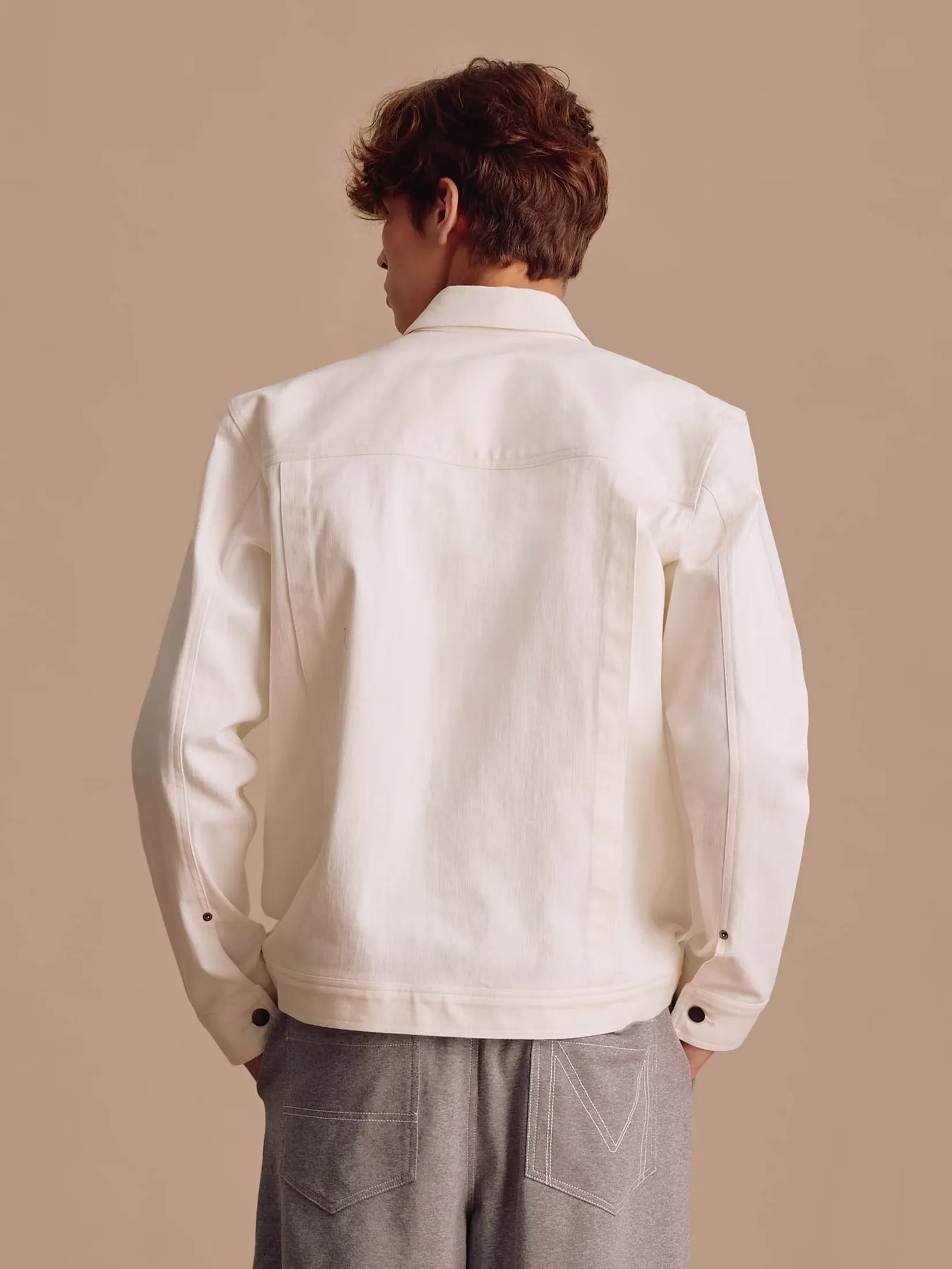 MOO [MOO 2/25] Denim Cropped Jacket White