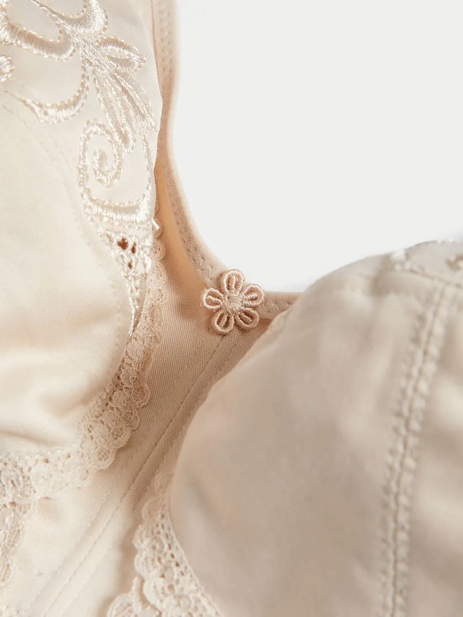 MARKS & SPENCER Women Bra Total Support Embroidered Full Cup Almond