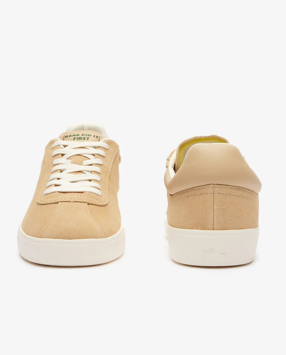 LACOSTE Light Brown Men’s Baseshot Tonal Leather Trainers