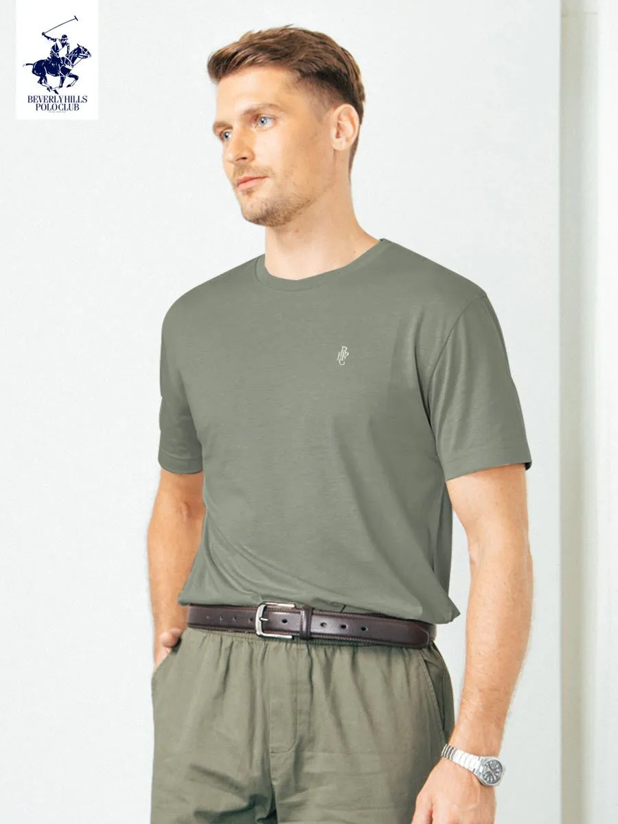 BEVERLY HILLS POLO CLUB Army Green Unisex T-Shirt REGULAR-FIT Model BNSP102