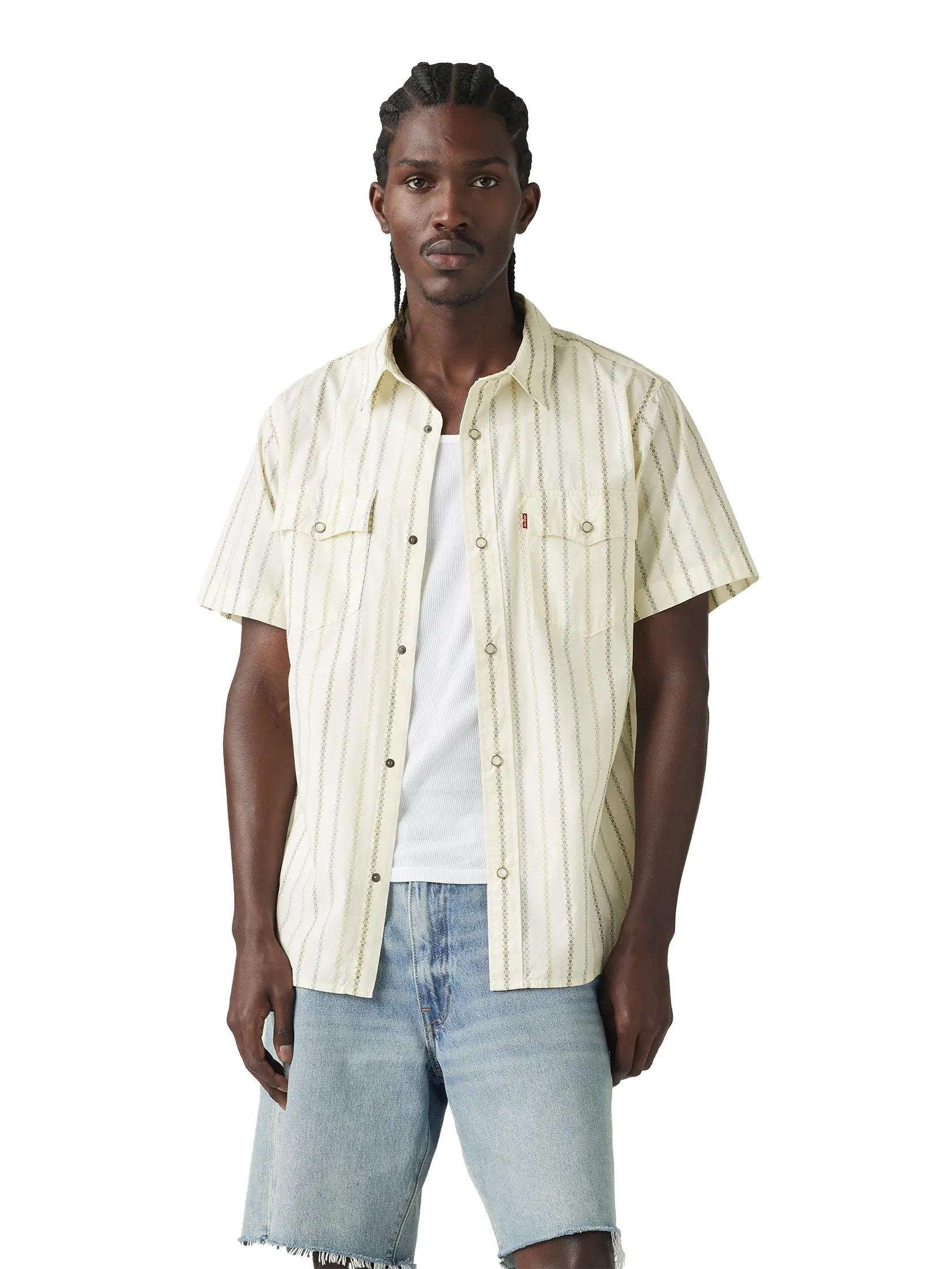 LEVI'S Men's Short-Sleeve Relaxed Fit Western Shirt Multi-Color