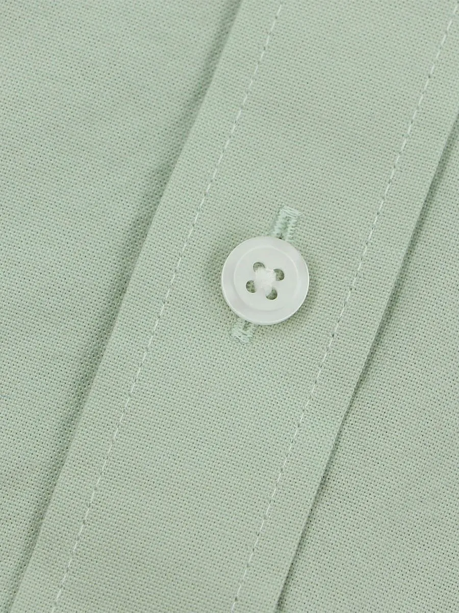 GIORDANO Men's Slim Embroidery Stretch Oxford Shirts (Classic Man)  Light Green