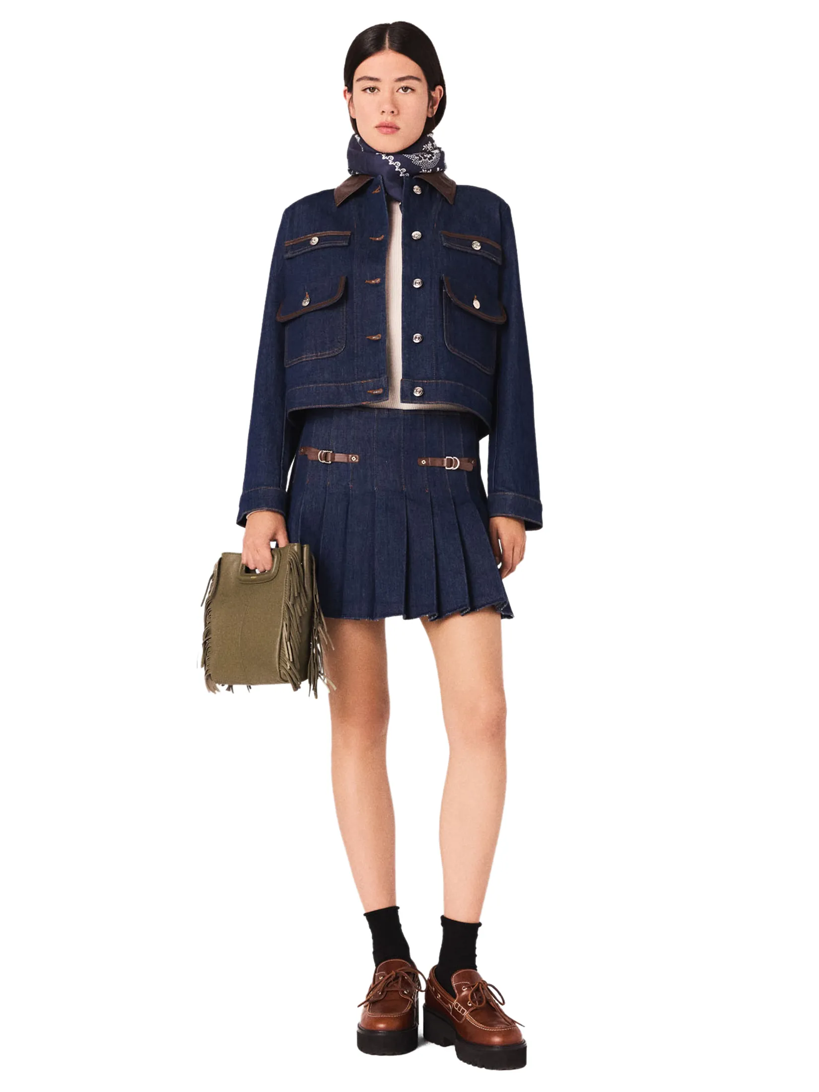 MAJE Women Short Denim Skirt With Lining Size - 34 EU