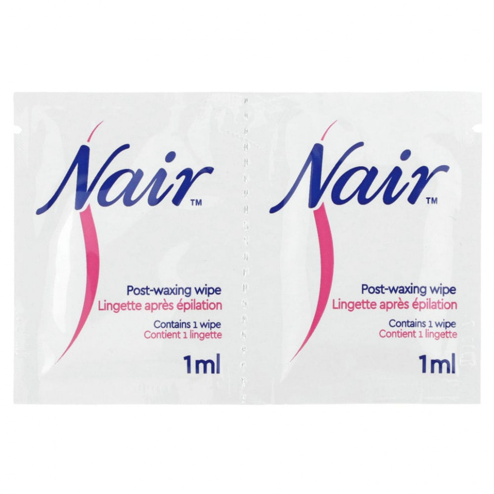 Nair, Восковые полоски для ног и тела, для чувствительной кожи, 40 восковых полосок + 6 салфеток