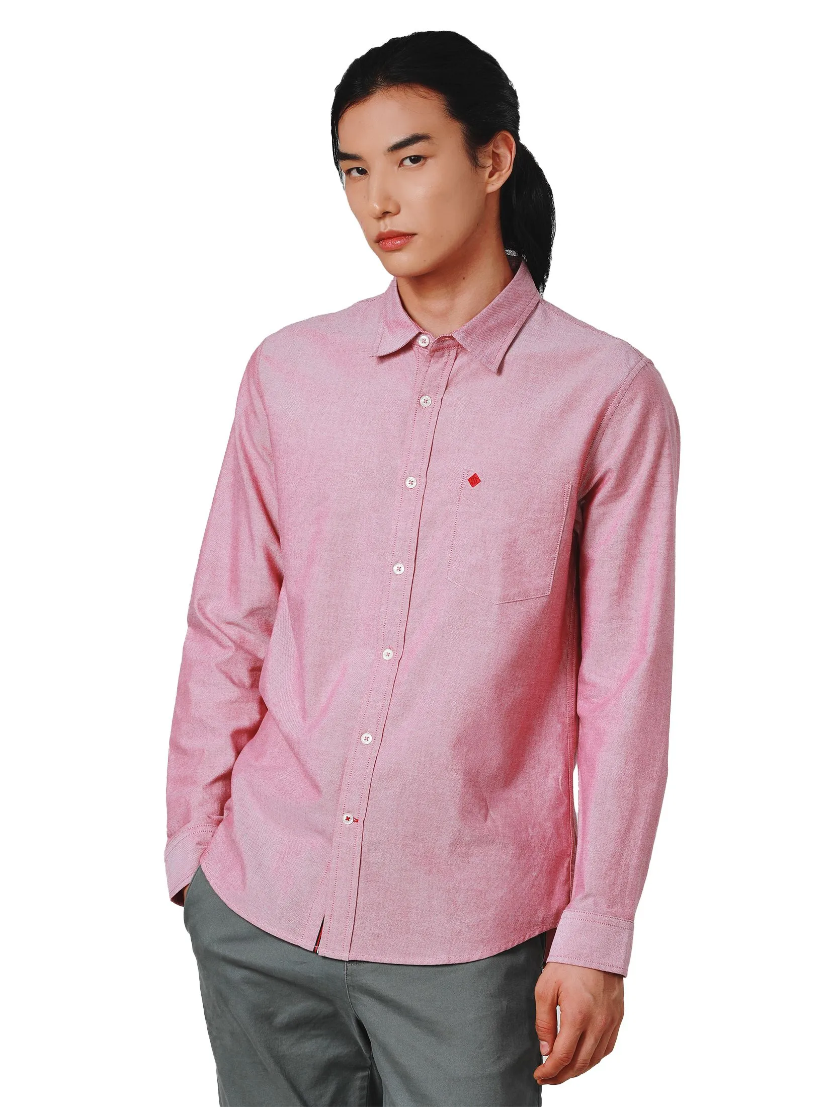 JOHN HENRY Men's Long Sleeves Shirts (Slim Fit) ESSENTIALS Red