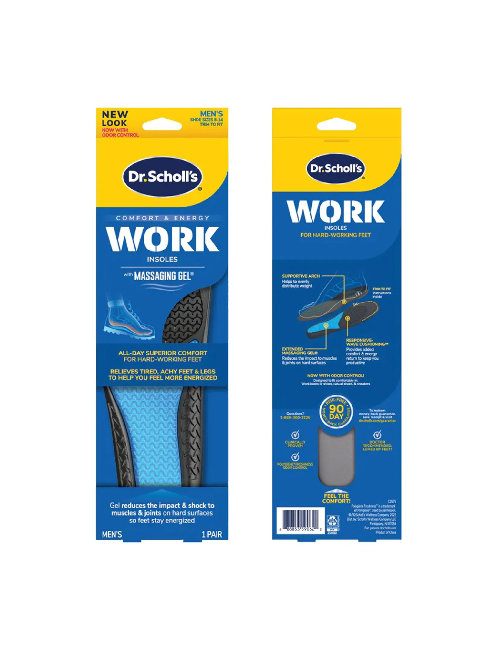 SCHOLL Dr.Scholl's Comfort & Energy Work Insoles with Massaging Gel