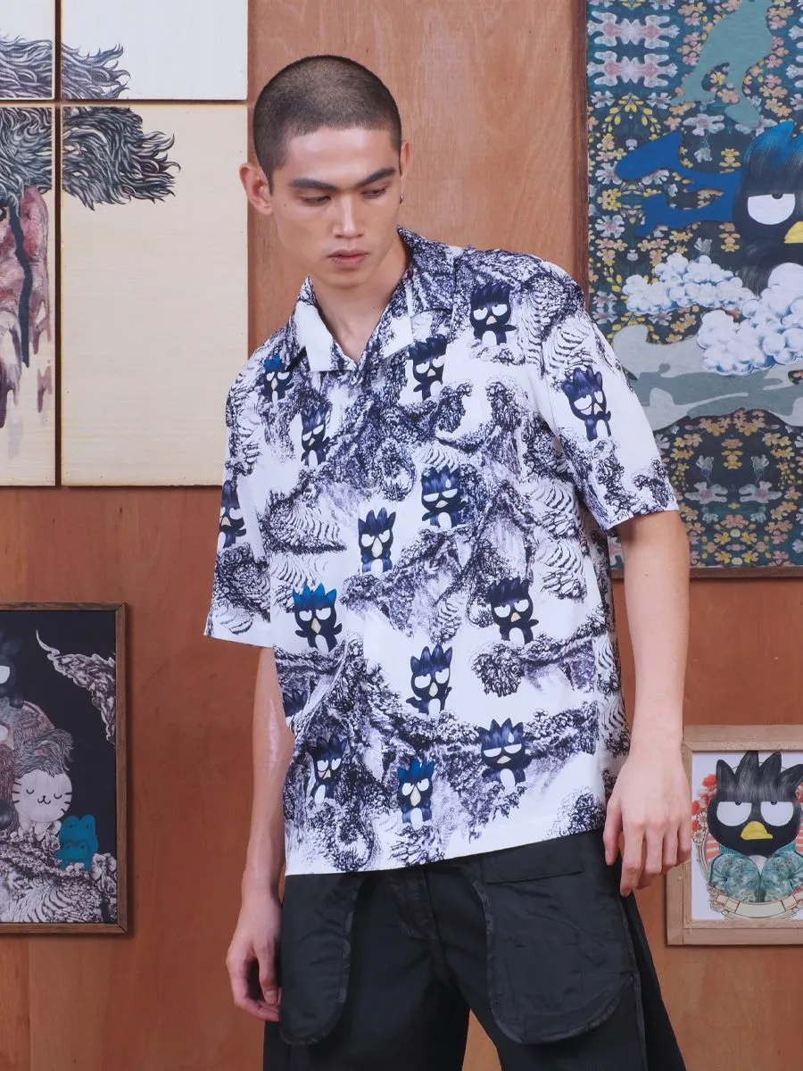 PEDZ MEN HAWAII SHIRT SHORT SLEEVES PRINTED XO MOUNT WHITE