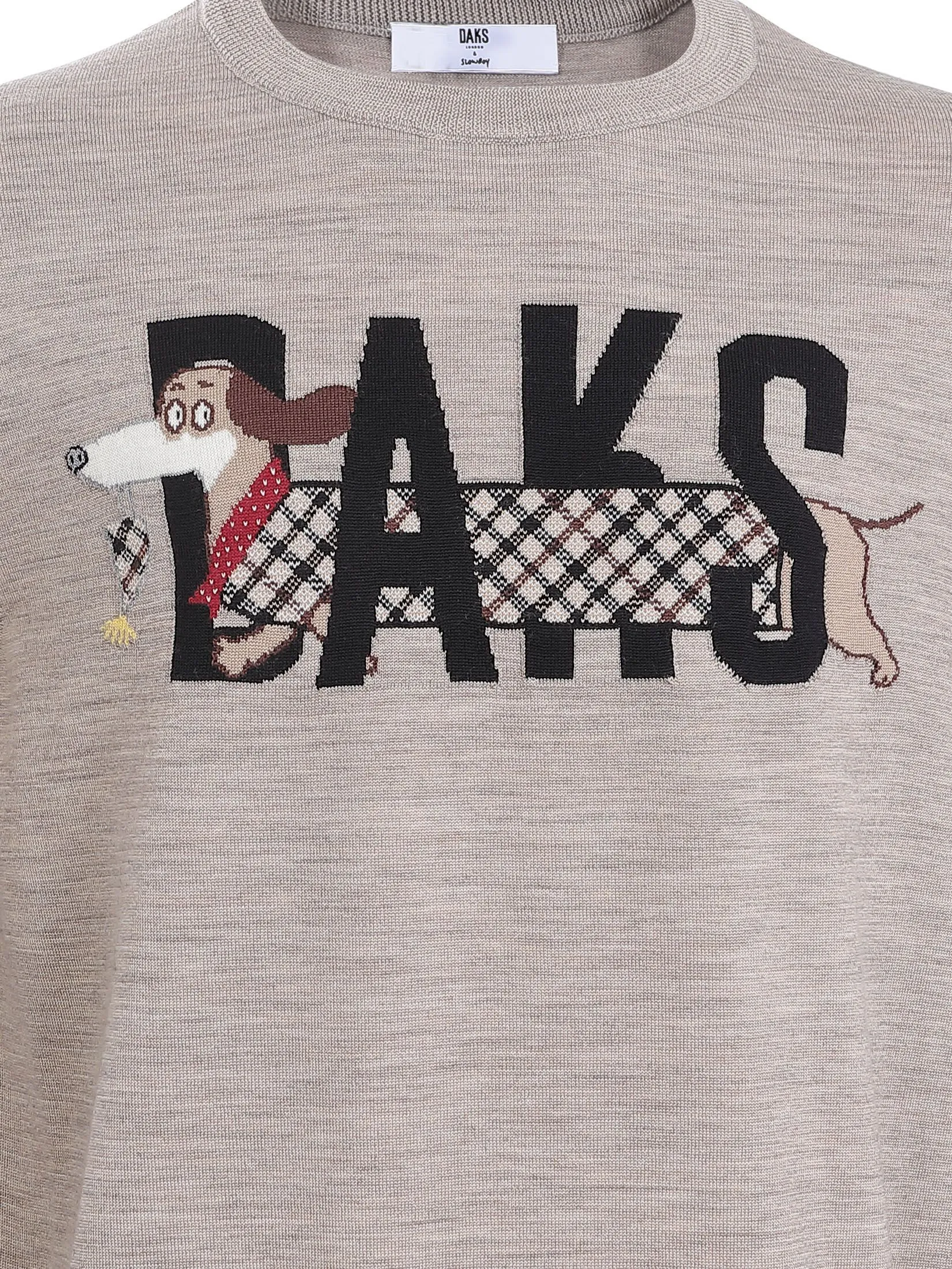 DAKS Men's DAKS Round Neck Long Sleeve Sweater Grey